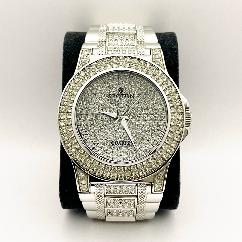 Men’s Croton Watch Anniversary Edition 44mm Crystal Hip-Hop - New Battery